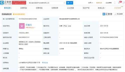 比亚迪关联公司成立汽车销售公司,经营范围含互联网销售